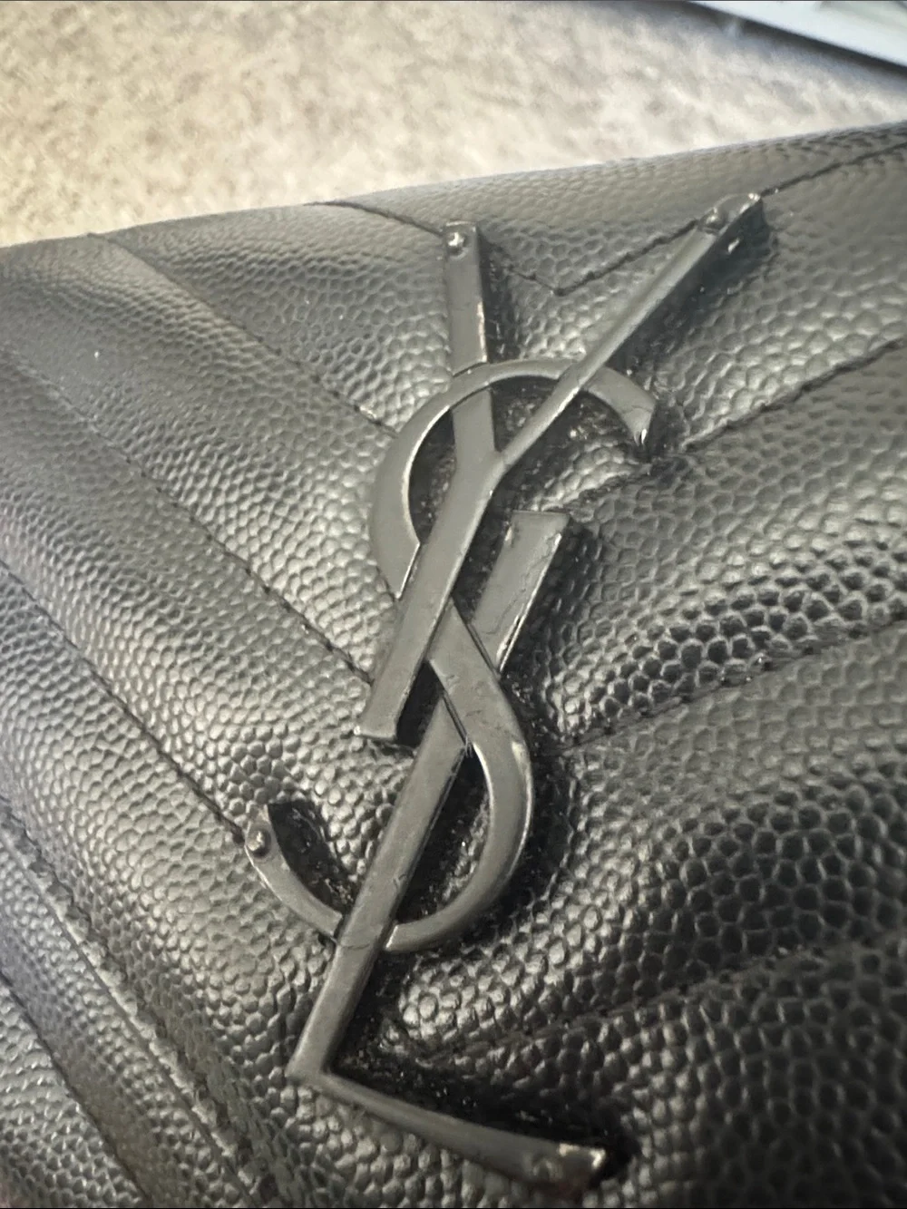 Saint Laurent Cassandre YSL Monogram Large Flap Wallet Black Retails $950 - Picture 4 of 11